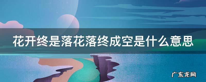 花开终是落花落终成空是什么意思 花开终是落花落终成空下一句是什么