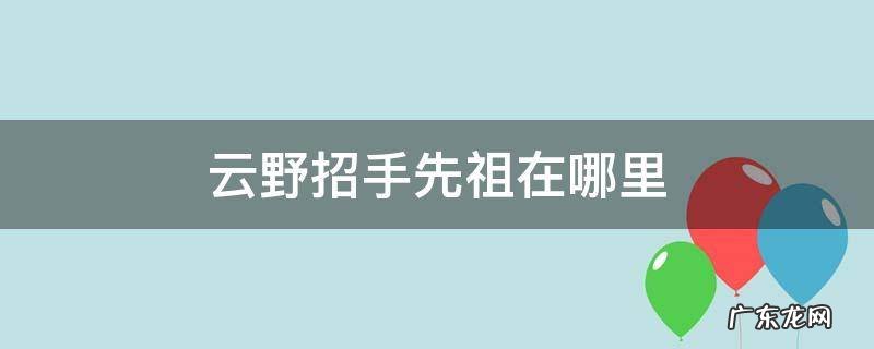 云野先祖怎么找 云野招手先祖在哪里