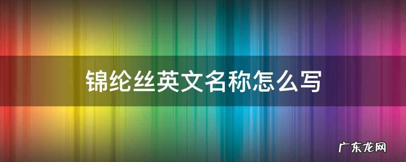 锦纶的英文名称 锦纶丝英文名称怎么写