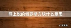 网上说俄罗斯方块啥意思 网上说的俄罗斯方块什么意思