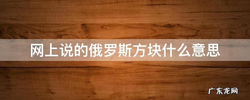 网上说俄罗斯方块啥意思 网上说的俄罗斯方块什么意思