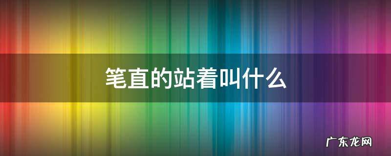 笔直的站着叫什么站着 笔直的站着叫什么