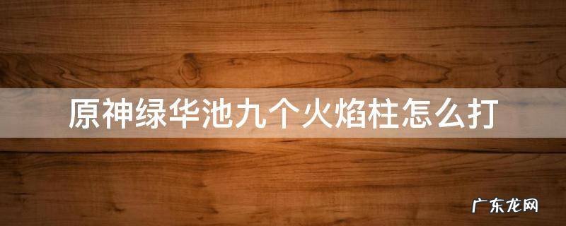 原神渌华池九个火柱 原神绿华池九个火焰柱怎么打