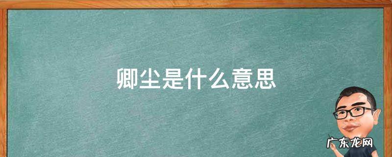 卿尘对应什么 卿尘是什么意思