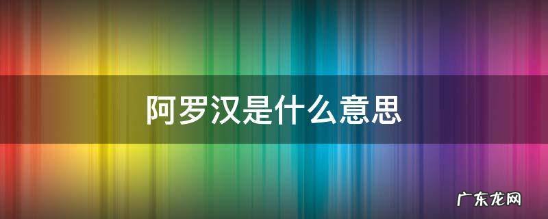 无漏大阿罗汉是什么意思 阿罗汉是什么意思