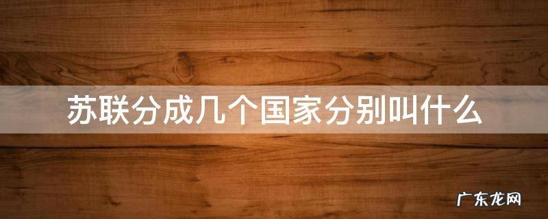 苏联分成了几个国家 苏联分成几个国家分别叫什么