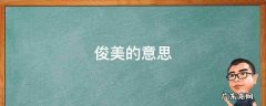 俊美的意思 相貌俊美的意思