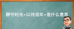 静守时光,以待流年是什么意思 静守时光