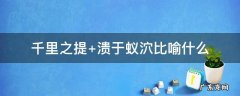 千里之提毁于蚁泬常用来比喻什么 千里之提
