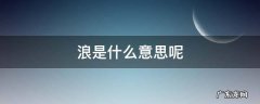 网络用语浪是什么意思呢 浪是什么意思呢