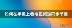如何在手机上看电视频道同步节目