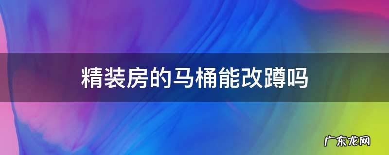 精装房的马桶能改蹲吗 精装房能要求马桶改蹲便吗