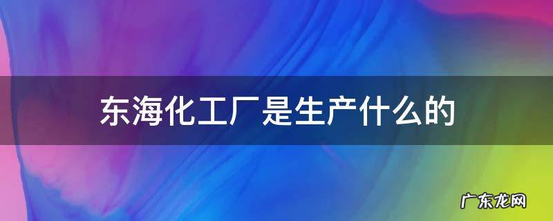 东海化工厂是生产什么的 东海化工有限公司在哪
