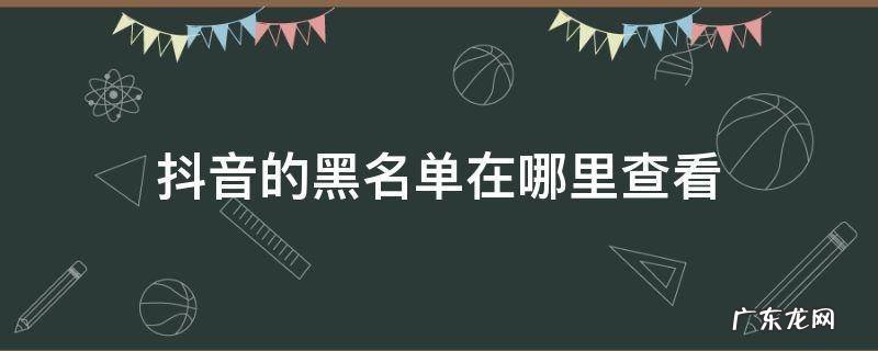 抖音的黑名单在哪里查看 抖音从哪查看黑名单