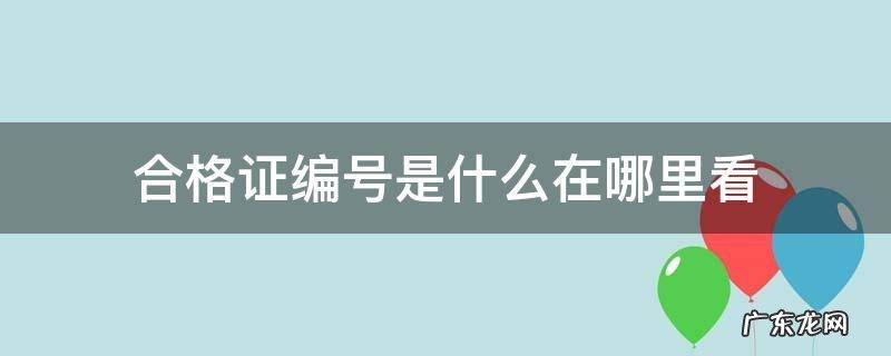 电动车合格证编号是什么在哪里看 合格证编号是什么在哪里看