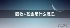固收+基金是什么意思 什么叫固收基金