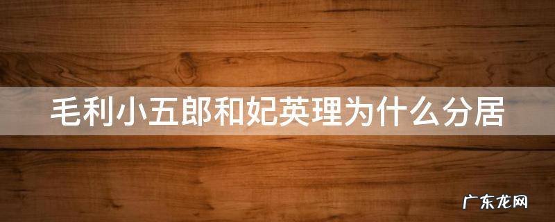 毛利小五郎和妃英理为什么分居 毛利小五郎和妃英理为什么不复合