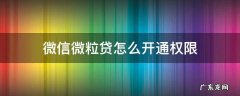 微信怎么才有微粒贷权限 微信微粒贷怎么开通权限
