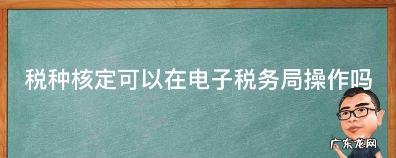 税种核定是纳税人自己网上申报吗 税种核定可以在电子税务局操作吗