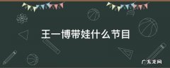 王一博带娃什么节目 王一博带娃的综艺