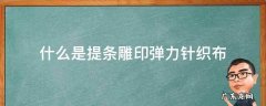 什么是提条雕印弹力针织布 针织提条面料