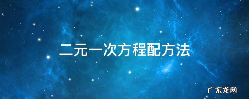 二元一次方程配方法 二元一次方程配方法的步骤