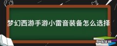 梦幻西游手游小雷音装备怎么选择 梦幻手游小雷音带什么装备