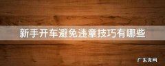 新手开车违章注意事项 新手开车避免违章技巧有哪些