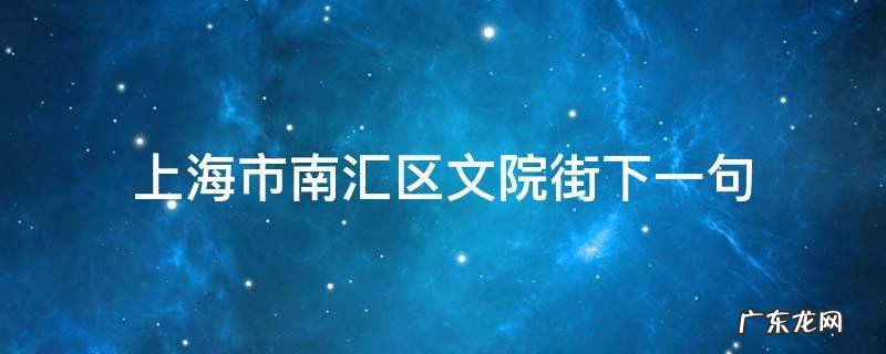 上海市南汇区文院街 你要说 我也是 上海市南汇区文院街下一句