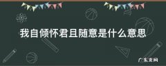 我自倾怀君且随意.是什么意思 我自倾怀君且随意