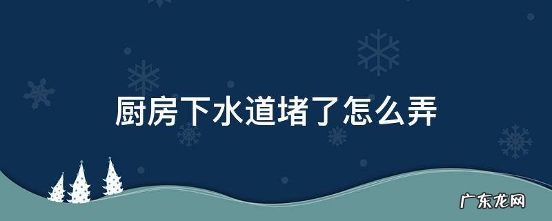 厨房下水道堵了怎么弄快速方便 厨房下水道堵了怎么弄