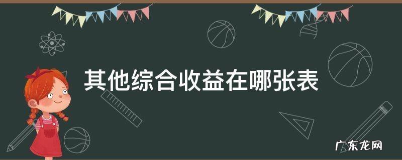 其他综合收益在哪张表 其他综合收益在哪张表反映