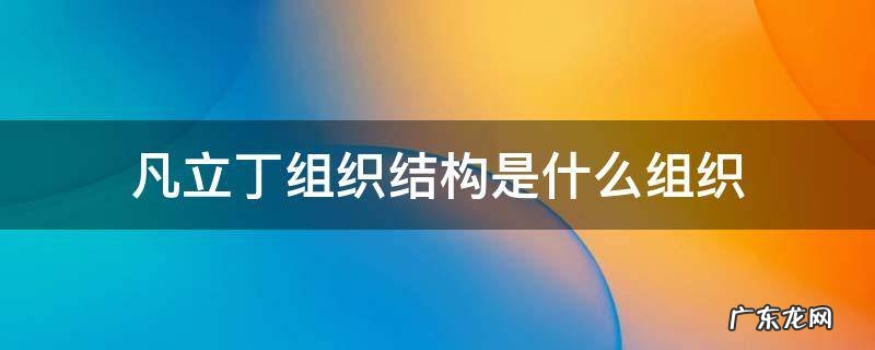凡立丁组织结构是什么组织