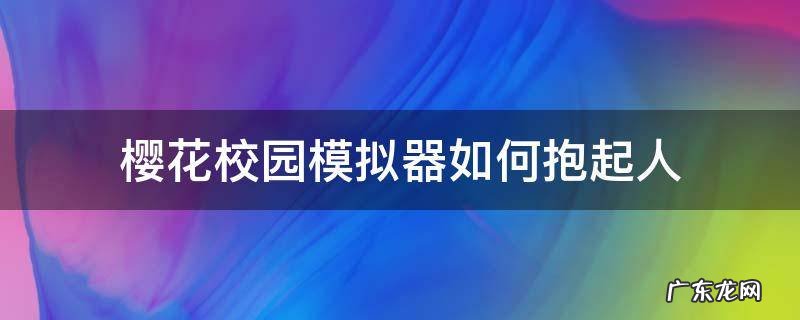 樱花校园模拟器如何抱起人 樱花校园怎么抱人