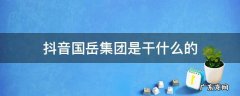 抖音国岳集团是干什么的 抖音里面那个国岳集团