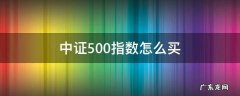 中证500指数怎么买 中证500指数行情怎么看