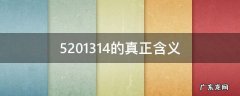 5201314的真正含义 5201314的含义