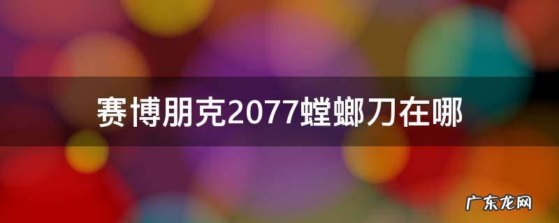 赛博朋克2077螳螂刀在哪获得 赛博朋克2077螳螂刀在哪