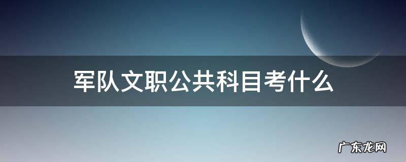 军队文职公共科目考什么