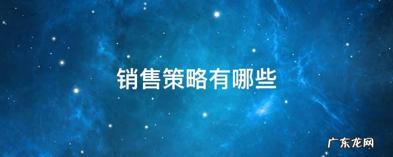 销售策略有哪些 产品销售策略