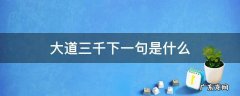 大道三千下一句是什么 道有三千下一句
