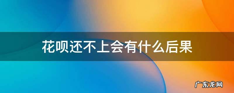 花呗还不上会有什么后果? 花呗还不上会有什么后果