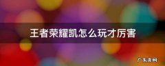 王者如何玩好凯 王者荣耀凯怎么玩才厉害