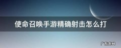 使命召唤手游精确射击怎么打人机完成 使命召唤手游精确射击怎么打