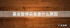 基金暂停买卖是什么原因 基金暂停买卖是什么情况