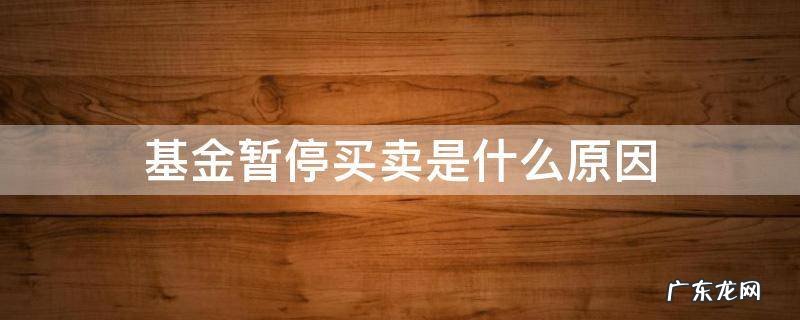 基金暂停买卖是什么原因 基金暂停买卖是什么情况