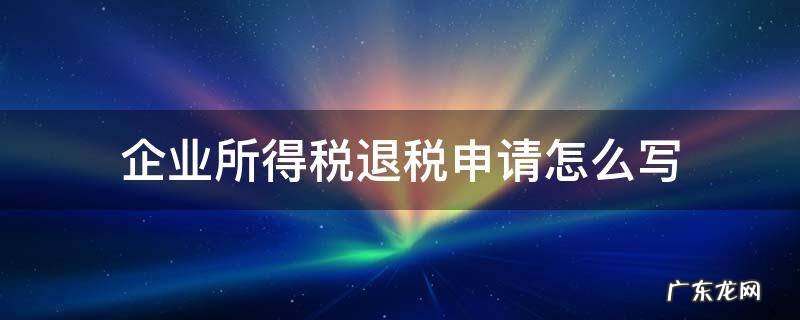 退企业所得税申请书怎么写 企业所得税退税申请怎么写