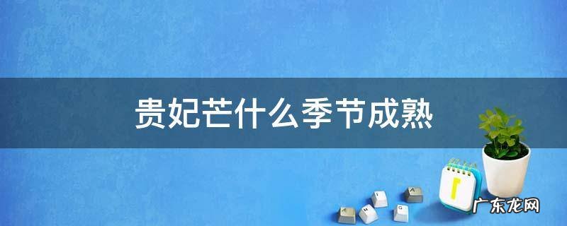 贵妃芒果是几月份成熟 贵妃芒什么季节成熟