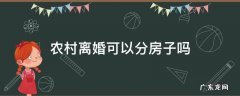 农村离婚可以分房子吗 农村离婚房子分割