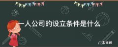 一人公司的设立条件是什么 什么是一人公司?成立一人公司需要哪些条件?